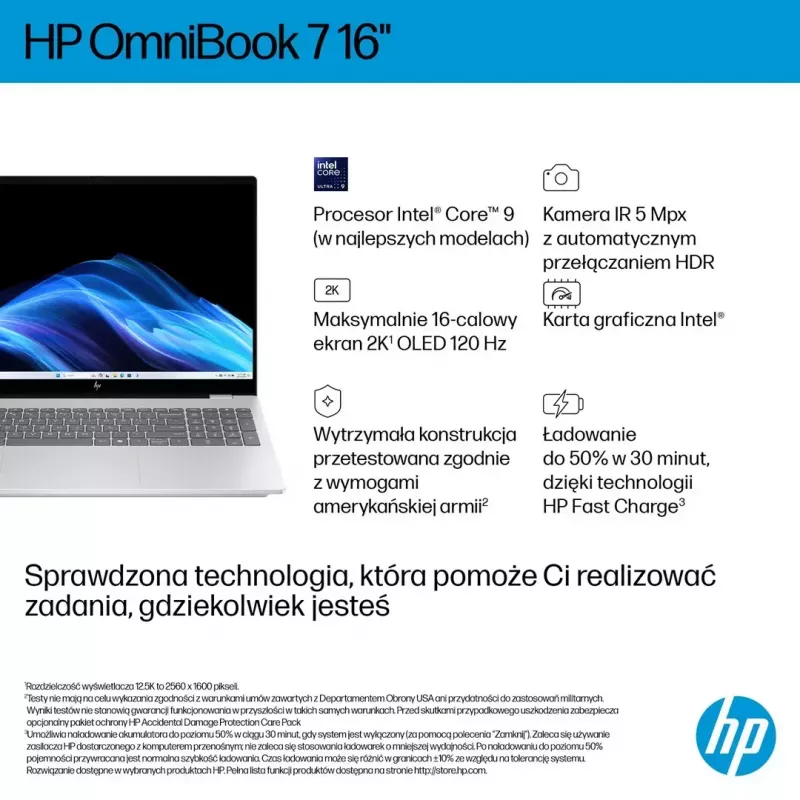HP OmniBook 7 16-az0222nw nešiojamasis kompiuteris, 16 colių, Core 5 210H, 16 GB, 512 GB, Windows 11 Home
