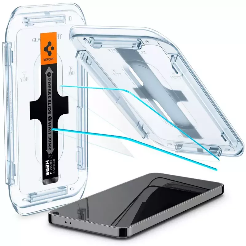 Stiklo ekrano apsauga Spigen Galaxy S24, atspari dulkėms ir įbrėžimams
