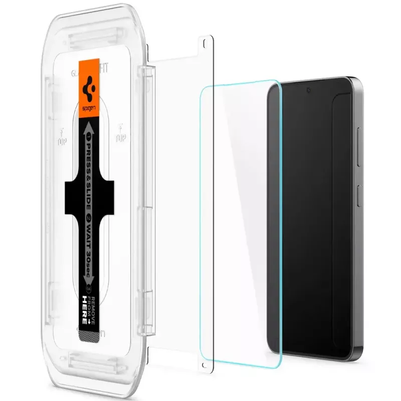 Stiklo ekrano apsauga Spigen Galaxy S24, atspari dulkėms ir įbrėžimams