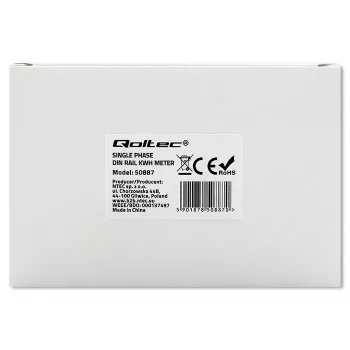 Vienfazis elektros energijos skaitiklis QOLTEC 50887 1-fazis 230V LCD plonas