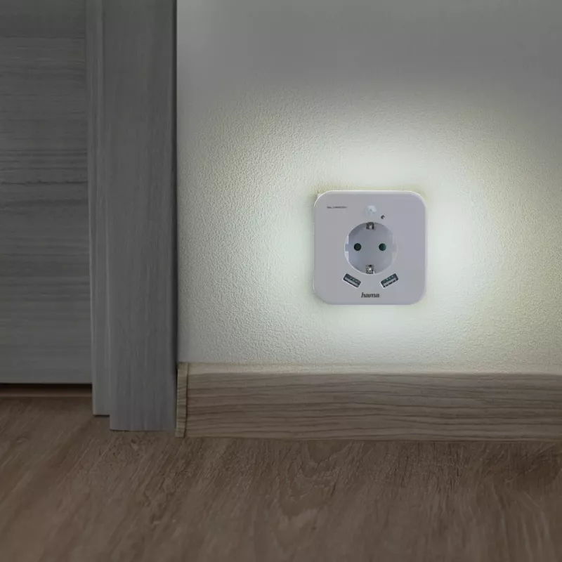 Kištukinis naktinis šviestuvas Hama 00223507 šiltai balta LED 3000 K