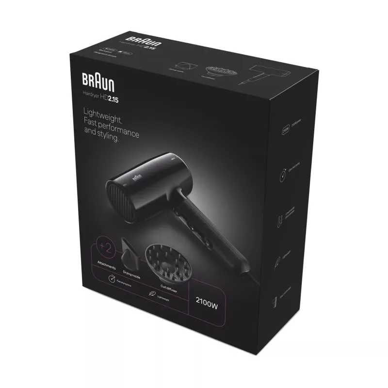 Braun HD2.15 plaukų džiovintuvas 2100 W juodas
