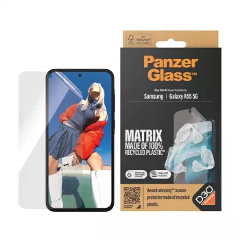 PanzerGlass ® ECO MATRIX ekrano apsauga Samsung Galaxy A55 5G | Itin platus pritaikymas su išlyginimo rinkiniu