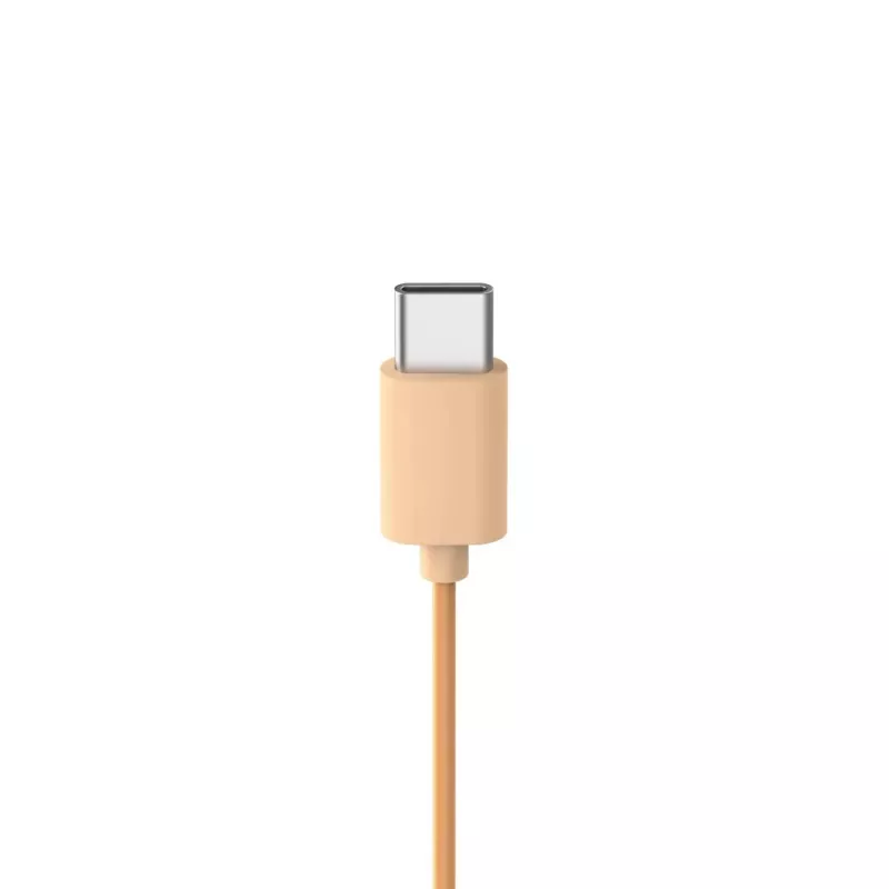 Hama Fun C ausinės su mikrofonu, laidinės, ant galvos, pokalbiams / muzikai, USB Type-C, oranžinės