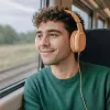Hama Fun C ausinės su mikrofonu, laidinės, ant galvos, pokalbiams / muzikai, USB Type-C, oranžinės
