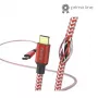 Hama Reflective USB laidas USB 2.0 1,5 m USB C raudonas