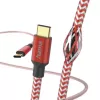 Hama Reflective USB laidas USB 2.0 1,5 m USB C raudonas