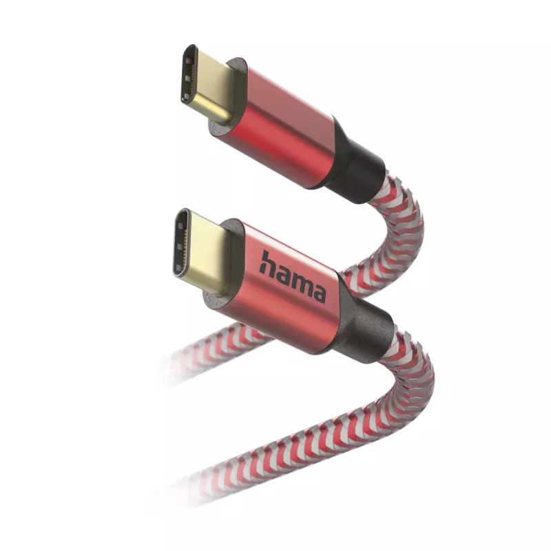 Hama Reflective USB laidas USB 2.0 1,5 m USB C raudonas