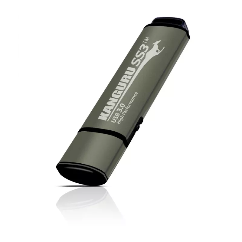 Kanguru SS3™ SuperSpeed USB3.0 64GB |Secure Flash Drive| Physical Write Protect Switch | Windows “Ready Boost” Suderinama | Simple Driverless Setup | Plug and Play