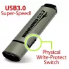 Kanguru SS3™ SuperSpeed USB3.0 64GB |Secure Flash Drive| Physical Write Protect Switch | Windows “Ready Boost” Suderinama | Simple Driverless Setup | Plug and Play