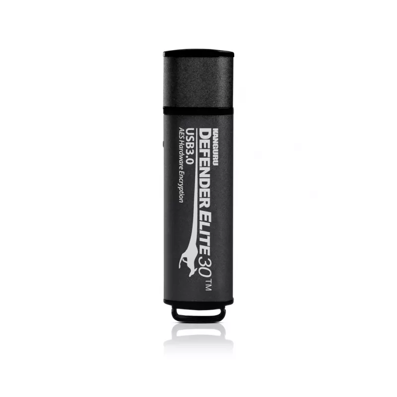 Kanguru Defender Elite30™ USB 3.0 64 GB | Saugi USB atmintinė | FIPS 197 sertifikuota, 256 bitų AES aparatinė šifravimo sistema (XTS režimas) | TAA atitinkantis |