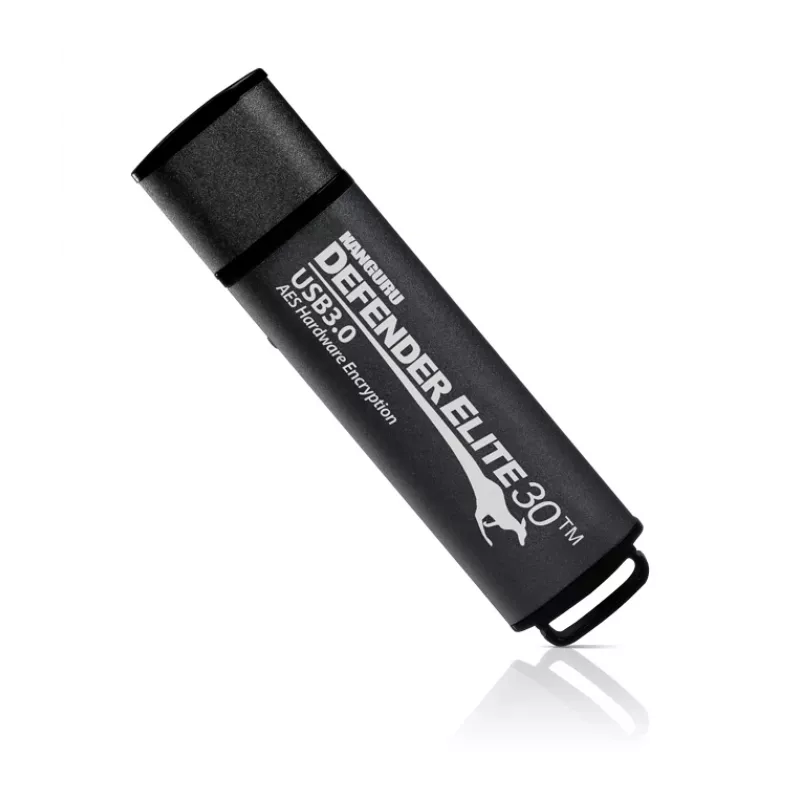 Kanguru Defender Elite30™ USB 3.0 64 GB | Saugi USB atmintinė | FIPS 197 sertifikuota, 256 bitų AES aparatinė šifravimo sistema (XTS režimas) | TAA atitinkantis |
