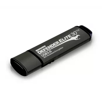 Kanguru Defender Elite30™ USB 3.0 128GB| Secure Flash Drive | FIPS 197 Certified, 256-bit AES hardware encryption (XTS Mode) | TAA Compliant|