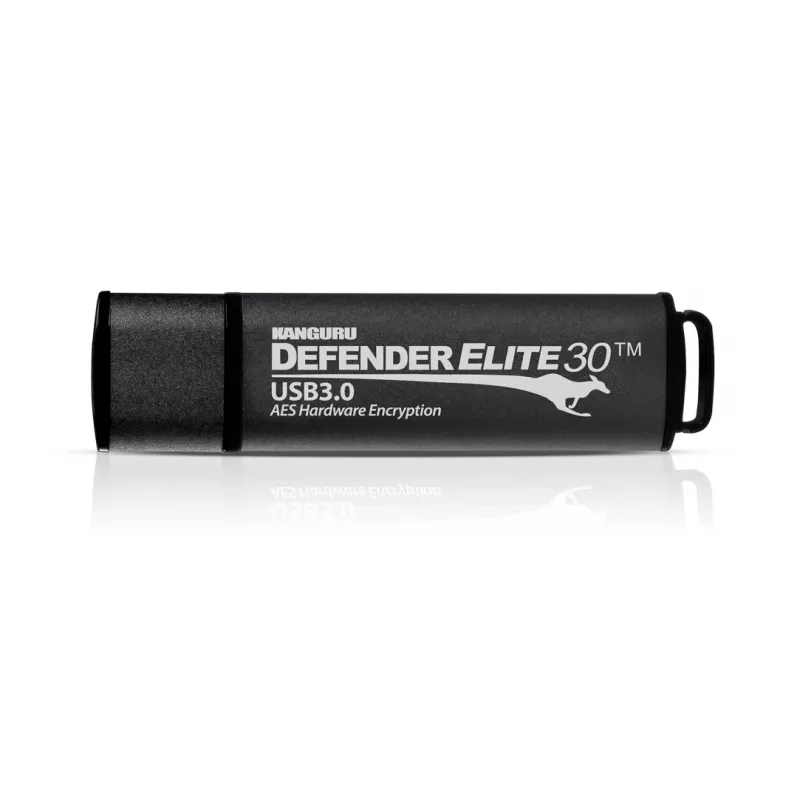 Kanguru Defender Elite30™ USB 3.0 128GB| Secure Flash Drive | FIPS 197 Certified, 256-bit AES hardware encryption (XTS Mode) | TAA Compliant|