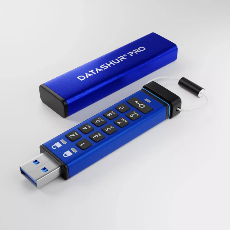 iStorage datAshur PRO 256-bit 32GB USB 3.0 saugi šifruota USB atmintinė IS-FL-DA3-256-32
