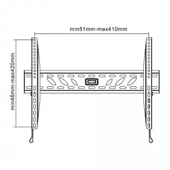 InLine sieninis laikiklis TFT / LED / plazminiams televizoriams 81–140 cm, 32–55 col., maks. 50 kg