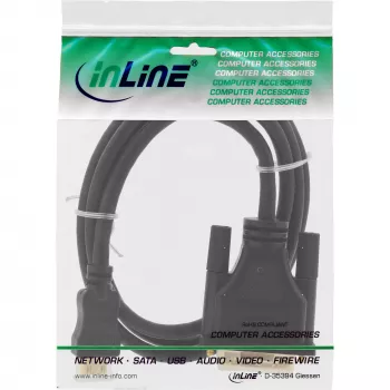 “InLine” Mini-HDMI į DVI kabelis, HDMI C kištukas į DVI 18+1 kištuką, paauksuotas, 2 m