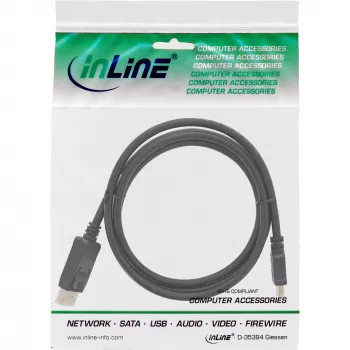 DisplayPort į HDMI keitiklio laidas InLine 17182 2 m juodas