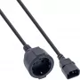 InLine maitinimo laidas, C14 į Schutkontakt lizdą, juodas, 3 m