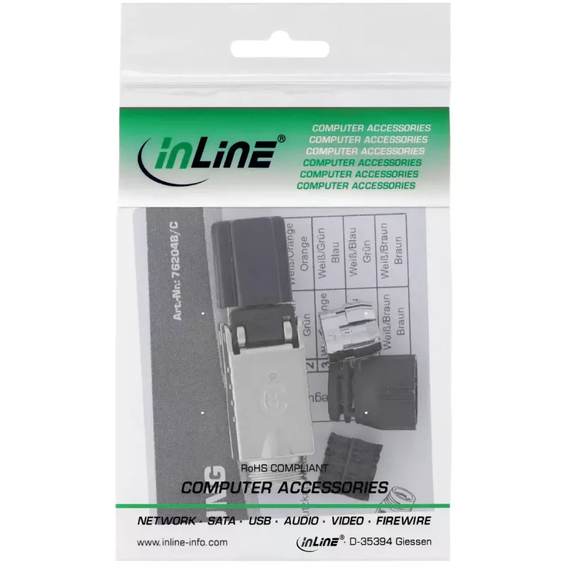 „InLine“ RJ45 kištukas Cat.8.1 2000 MHz, montuojamas vietoje, ekranuotas, su užsukamu gaubteliu