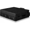 U.2 į SlimSAS NVMe adapterio korpusas, icy dock ToughArmor MB105VP-B, PCIe 4.0, palaiko 2x 2,5 colio diskus, 1x 5,25 colio nišą