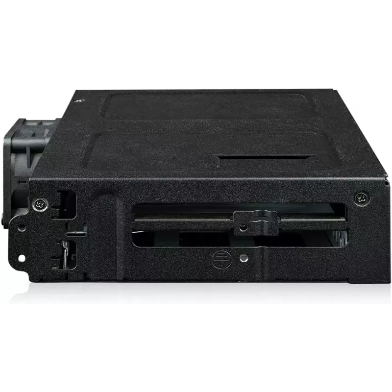 U.2 į SlimSAS NVMe adapterio korpusas, icy dock ToughArmor MB105VP-B, PCIe 4.0, palaiko 2x 2,5 colio diskus, 1x 5,25 colio nišą