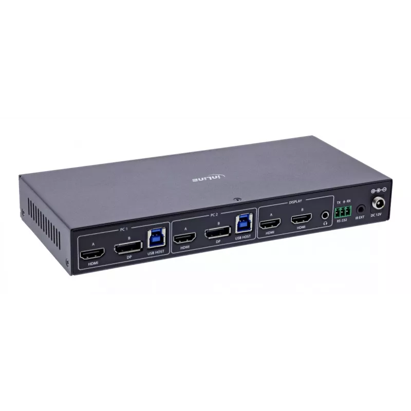 InLine 57885G KVM jungiklis montavimui į stelažą, juodas