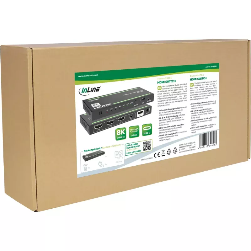 InLine 57885B HDMI vaizdo jungiklis