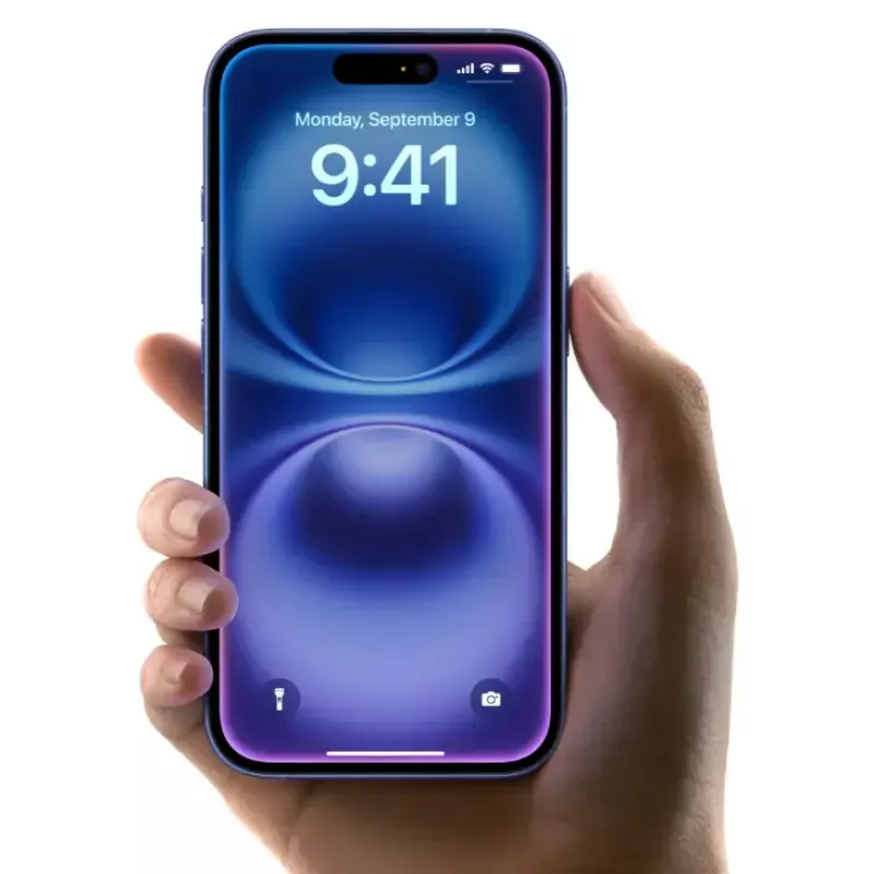 Išmanusis telefonas „Apple iPhone 16“ – 6,1 colio (15,5 cm), A18, 128 GB, „Dual SIM“, 48 MP dviguba galinė kamera, žalsvai mėlynas