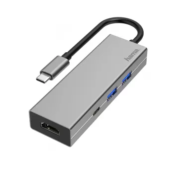 Hama 00200107 nešiojamojo kompiuterio dokas / prievadų atkartotojas USB 3.2 Gen 1 (3.1 Gen 1) Type-C antracitinis, pilkas