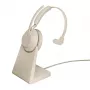 Jabra Evolve2 65 USB-C UC įkrovimo stovas Mono - Smėlio spalvos, belaidis, biuro/skambučių centras, 20 - 20000 Hz, 99,2 g, ausinės, smėlio