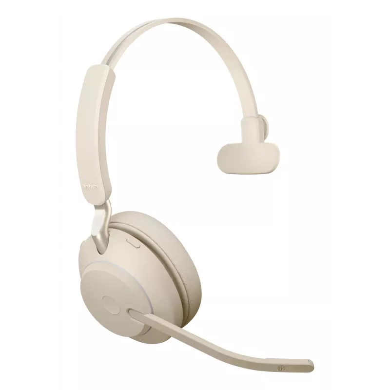Jabra Evolve2 65 USB-C UC įkrovimo stovas Mono - Smėlio spalvos, belaidis, biuro/skambučių centras, 20 - 20000 Hz, 99,2 g, ausinės, smėlio