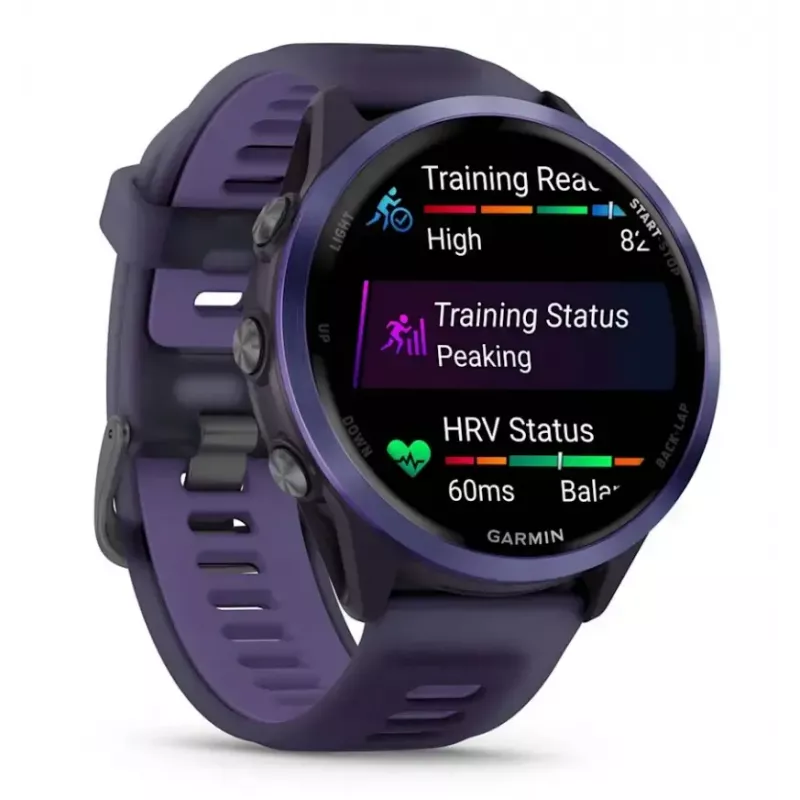 Išmanusis laikrodis GARMIN Forerunner 570 47 mm — 1,4 colio AMOLED 454×454, jutiklinis ekranas, „Wi‑Fi“, GPS, 8 GB, violetinis, 50 g
