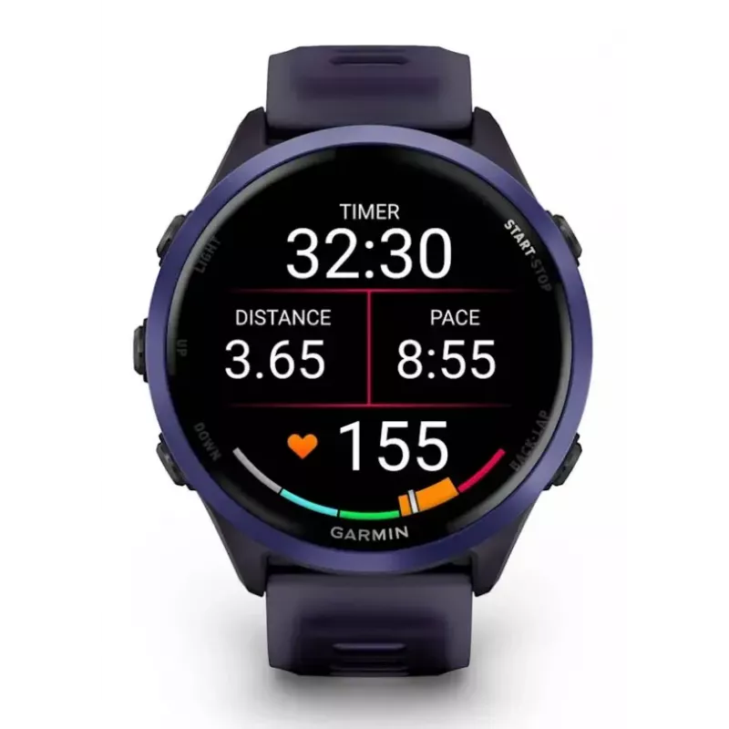 Išmanusis laikrodis GARMIN Forerunner 570 47 mm — 1,4 colio AMOLED 454×454, jutiklinis ekranas, „Wi‑Fi“, GPS, 8 GB, violetinis, 50 g