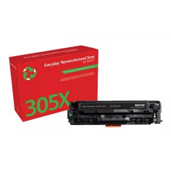 „Everyday™“ juodas atnaujintas dažų miltelių kasetė, suderinama su HP 305X (CE410X), didelės talpos