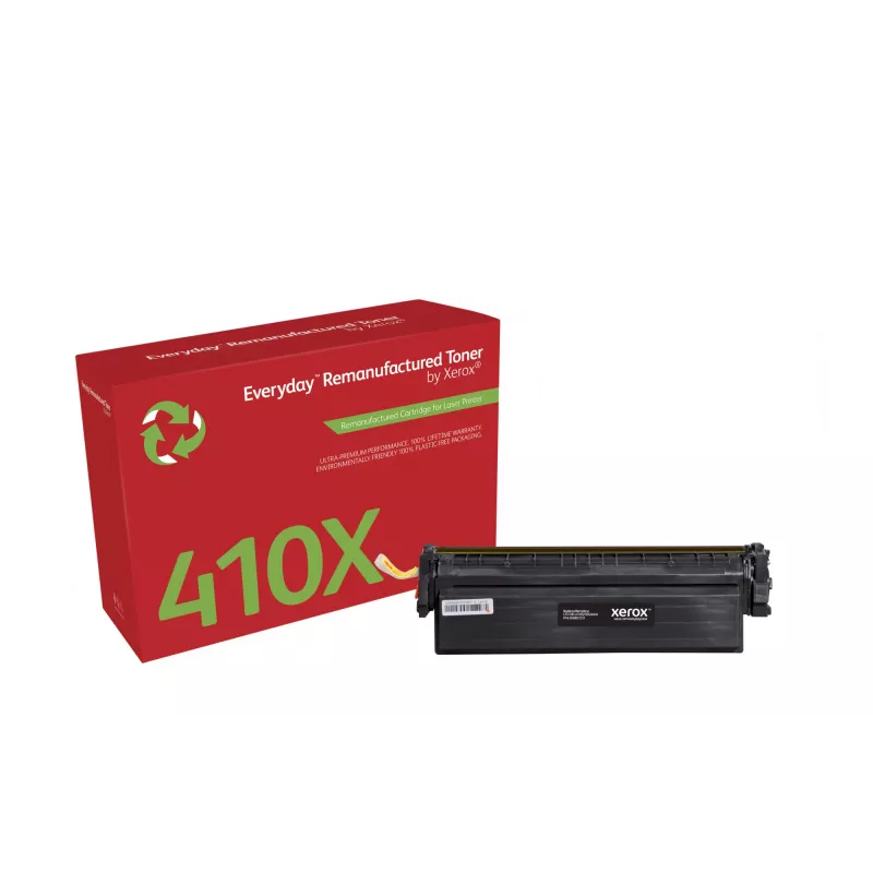 Kasdienė™ juoda perdirbta Xerox dažų kasetė, suderinama su HP 410X (CF410X), didelės talpos