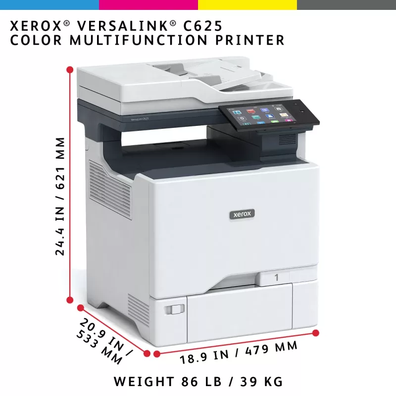 Xerox VersaLink C625 A4 50ppm Dvipusis Kopijavimas/Spausdinimas/Skenavimas/Faksas PS3 PCL5e/6 2 Dėklai 650 Lapų