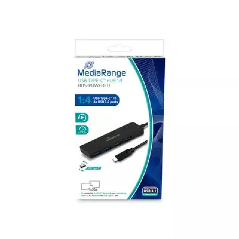 MediaRange MRCS508 USB 3.2 Gen 1 Type-C šakotuvas, juodas