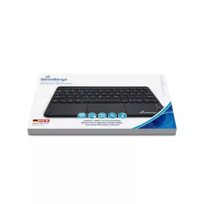 Klaviatūra MediaRange MROS130 Office Bluetooth QWERTZ vokiška šveicariška juoda