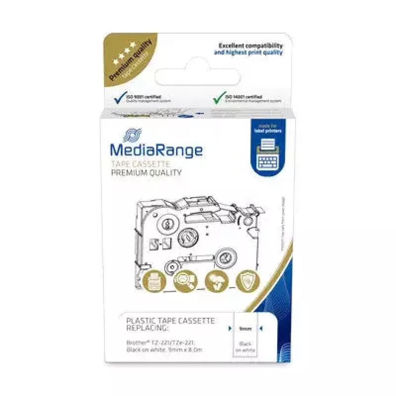 Plastikinė juostelės kasetė MediaRange TZ-221