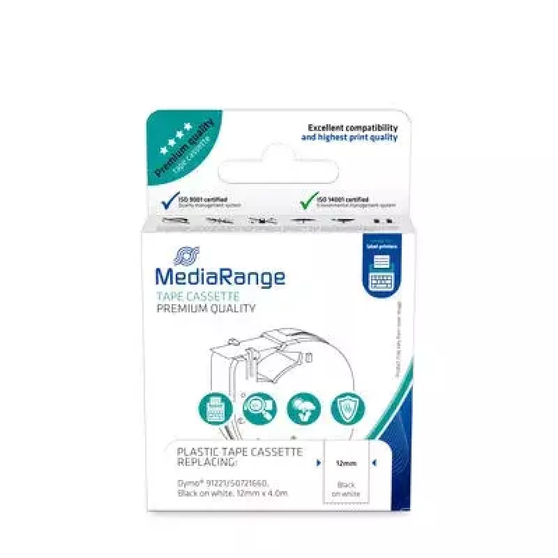 Plastikinės juostelės kasetė MediaRange MRDY91221, skirta Dymo 91221