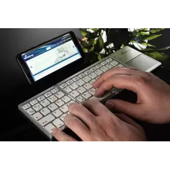 Klaviatūra MediaRange MROS133 Office Bluetooth QWERTZ vokiečių šveicarų sidabrinė