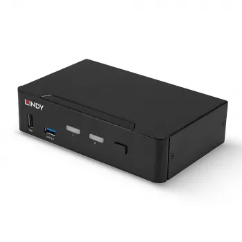 Lindy 2 prievadų DisplayPort 1.4, USB 3.0 ir garso KVM komutatorius