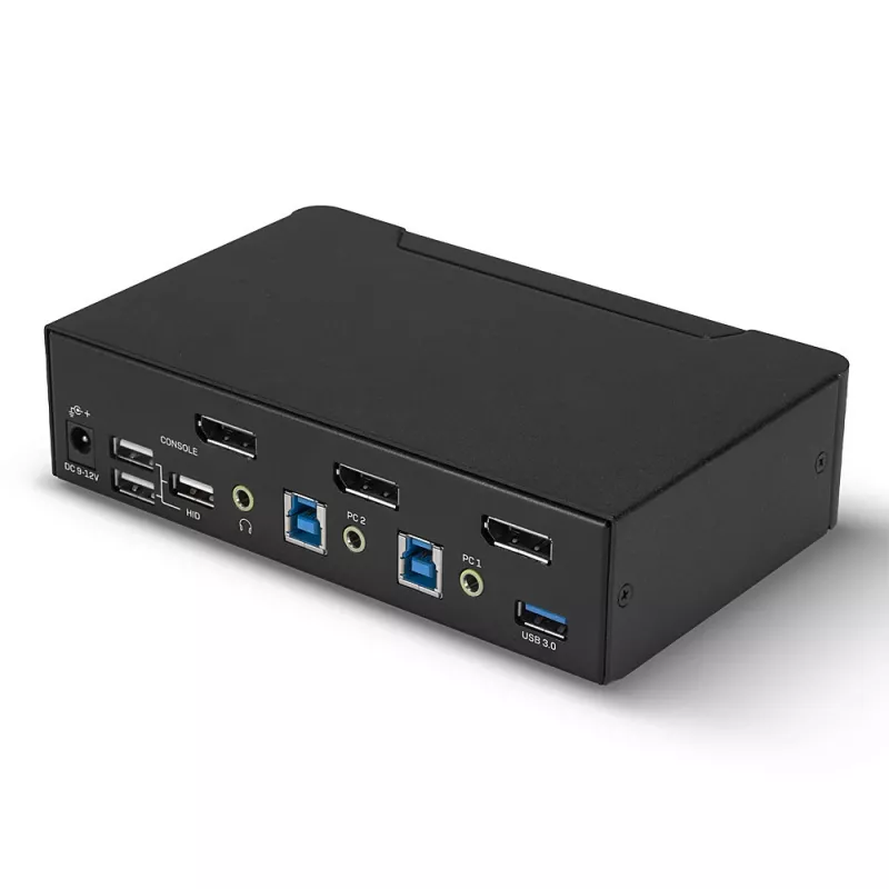 Lindy 2 prievadų DisplayPort 1.4, USB 3.0 ir garso KVM komutatorius
