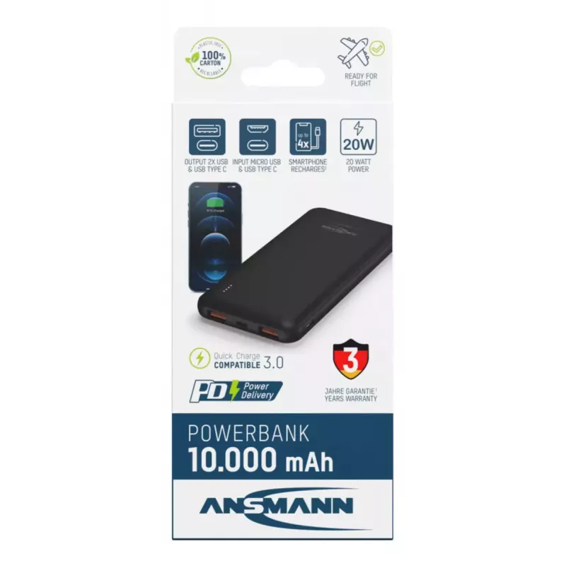 Nešiojama baterija Ansmann PB320PD 10000 mAh