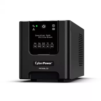 Nepertraukiamo maitinimo šaltinis (UPS) CyberPower PR750ELCDGR, linijinis-interaktyvus, 0,75 kVA, 675 W, 4 kintamosios srovės lizdai