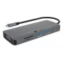 Dokingo stotis ICY BOX IB-DK4040a-CPD — 10-in-1 USB-C, HDMI 4K60Hz, VGA, 3×USB-A, Gigabit LAN, PD 100W, SD/MicroSD, aliuminis