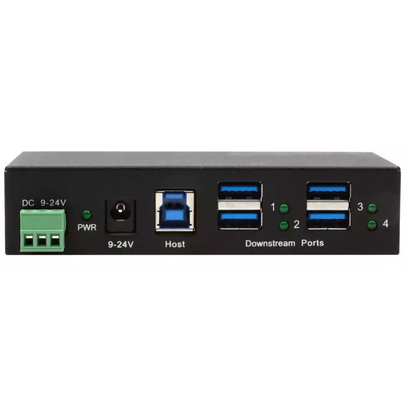 EXSYS EX-11244HMS USB šakotuvas 3.2 Gen 1 Type-B 5000 Mbit/s juodas