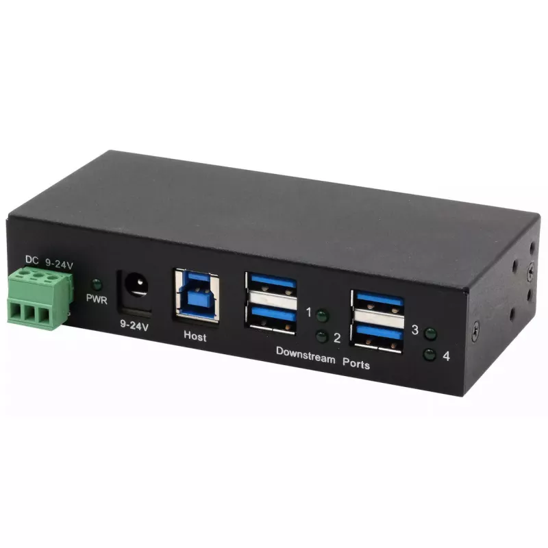 EXSYS EX-11244HMS USB šakotuvas 3.2 Gen 1 Type-B 5000 Mbit/s juodas