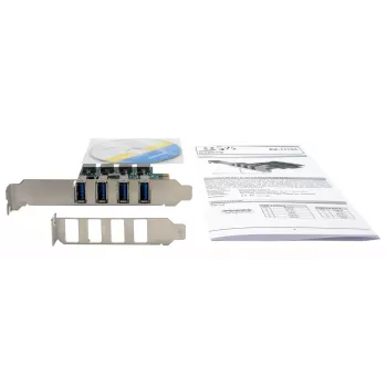 EXSYS 4 prievadų USB 3.2 Gen 1 PCIe plokštė su autonominiu maitinimu 3A Renesas